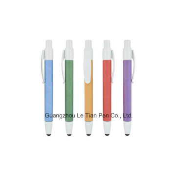 Eco-Friendly Pen Push Paper Pen Stylus Rubber Grip Pen for Promotion Lt-L436